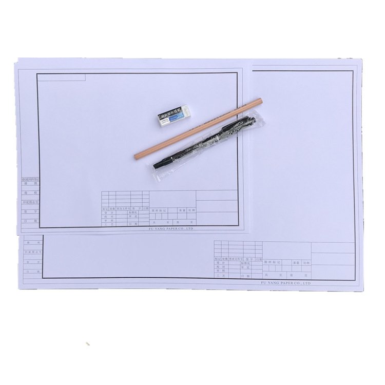 Smidigt tryck och lång lagring obestruket vitt Cad-plotterpapper